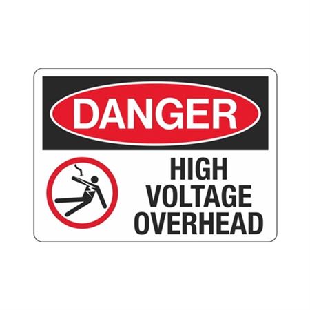 Danger High Voltage Overhead Sign